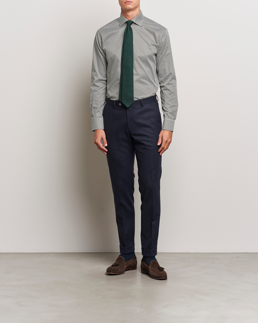 Hombres | Business & Beyond | Eton | Slim Fit Signature Twill Printed Shirt Green