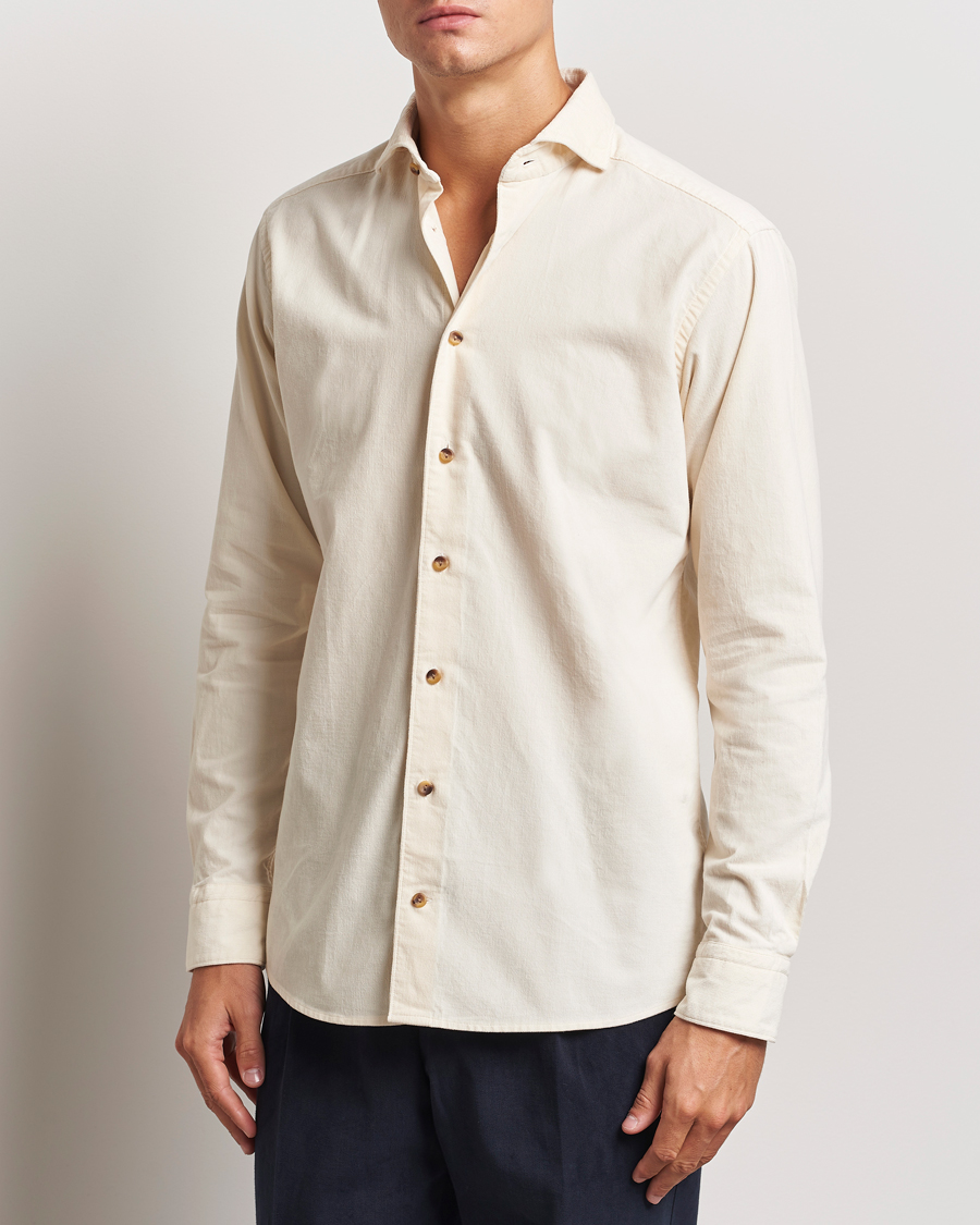 Hombres |  | Eton | Slim Fit Fine Wale Corduroy Shirt Off White