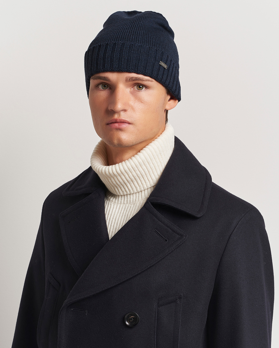 Hombres |  | Eton | Wool Beanie Navy Blue