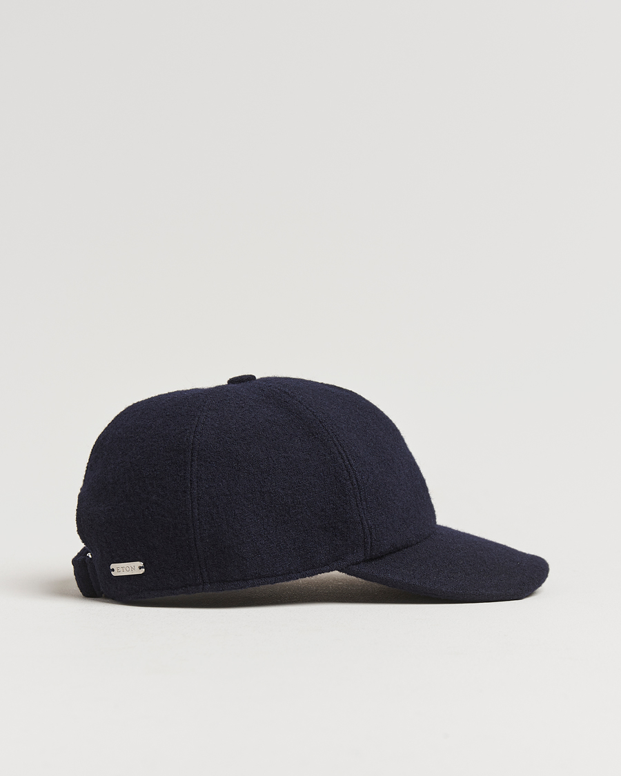 Hombres | Business & Beyond | Eton | Boiled Wool Baseball Cap Navy Blue