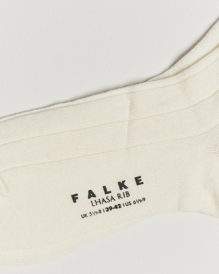 Hombres |  | Falke | Lhasa Cashmere Socks Off White