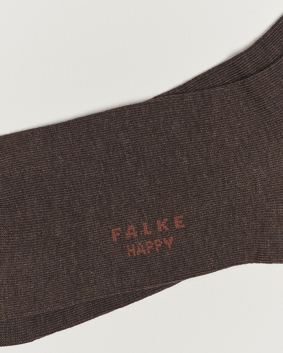 Hombres |  | Falke | Happy 2-Pack Cotton Socks Dark Brown