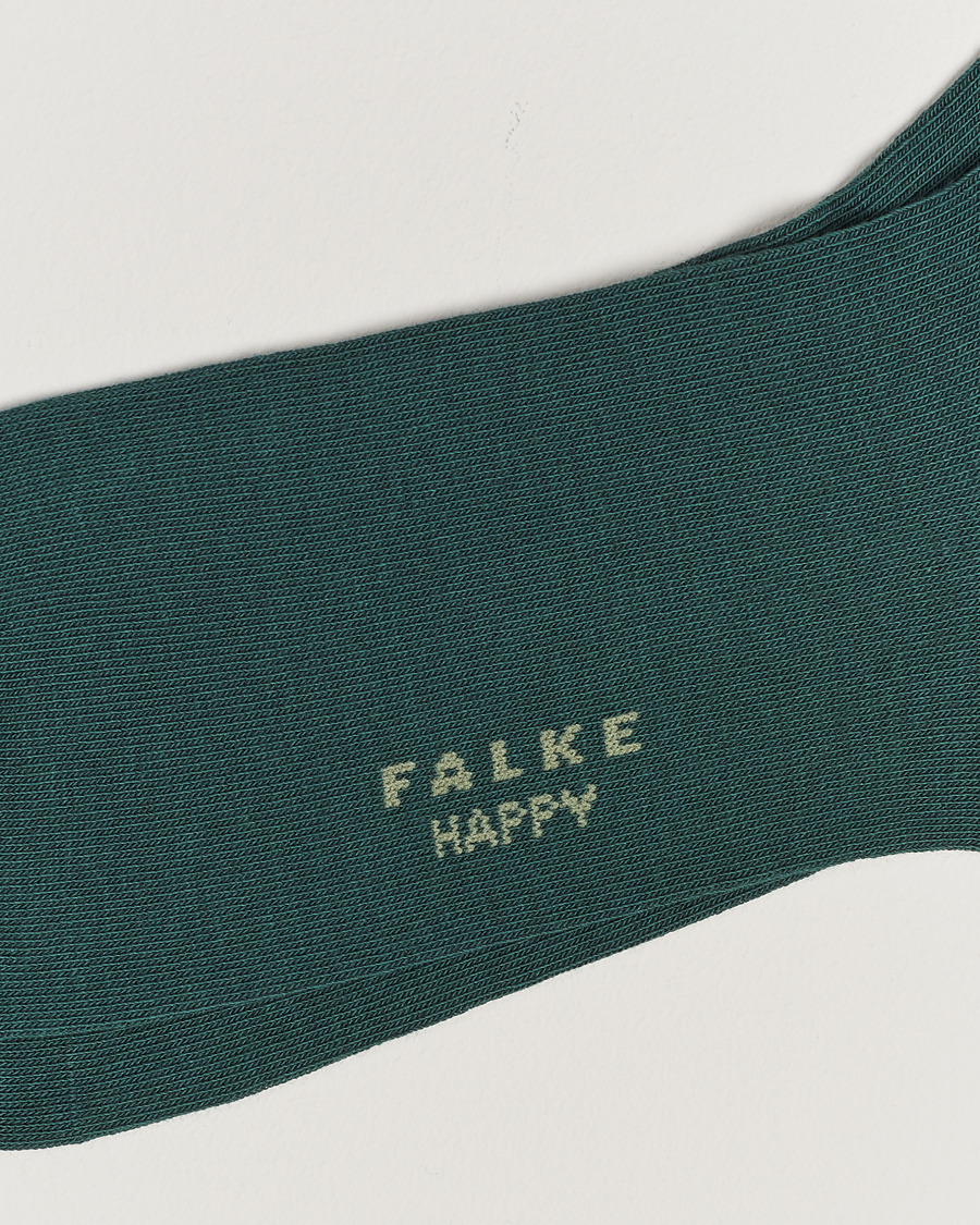 Hombres |  | Falke | Happy 2-Pack Cotton Socks Hunter Green