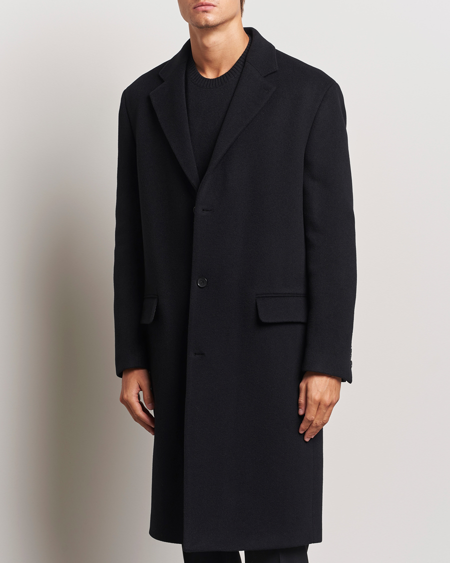 Hombres |  | Filippa K | Relaxed Wool Crombie Coat Black