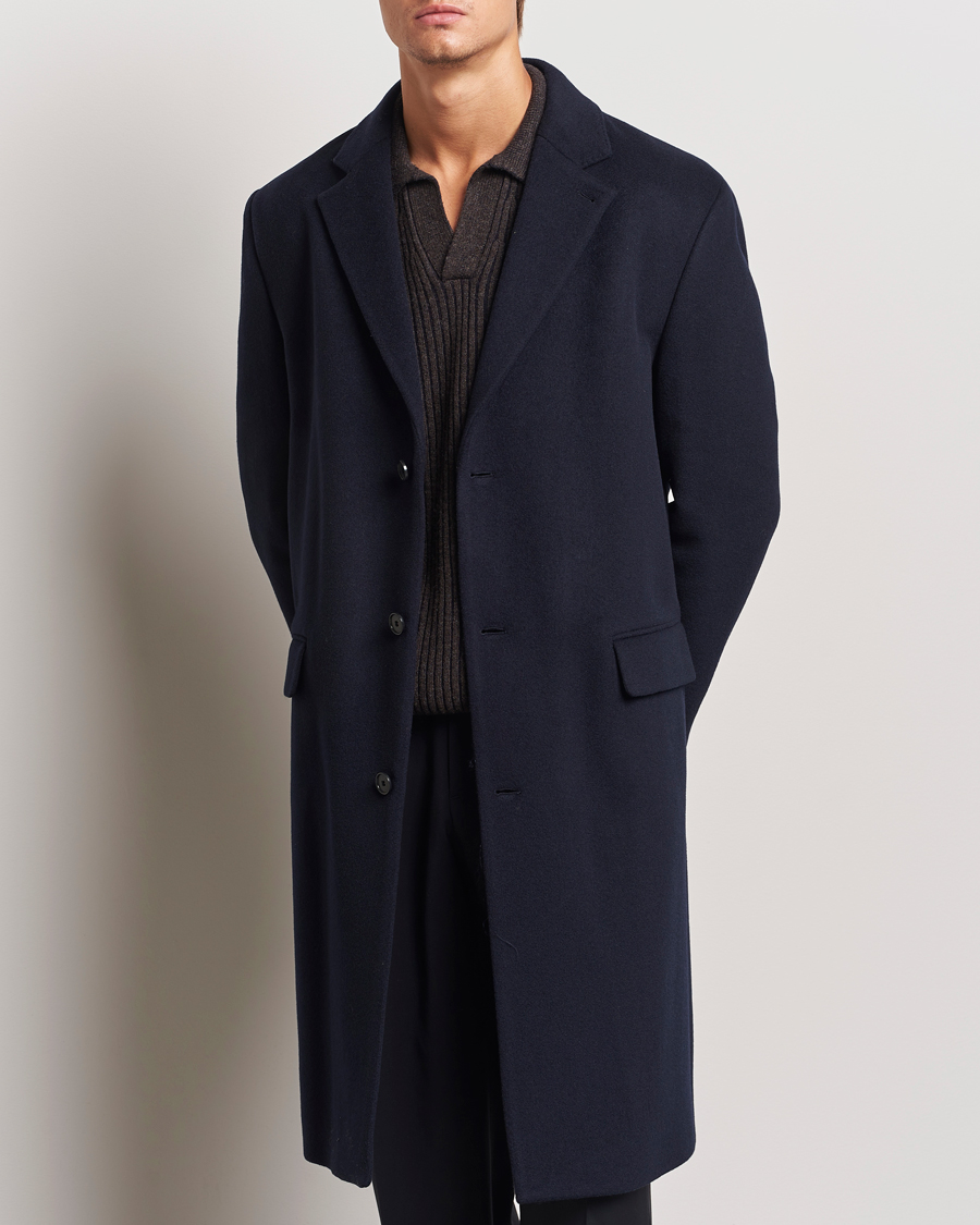 Hombres | Novedades | Filippa K | Relaxed Wool Crombie Coat Navy