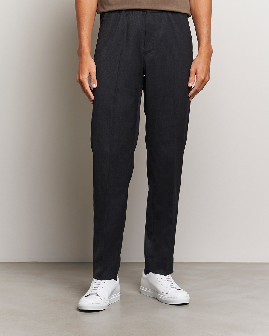 Hombres | Filippa K | Filippa K | Relaxed Terry Wool Trousers Anthracite