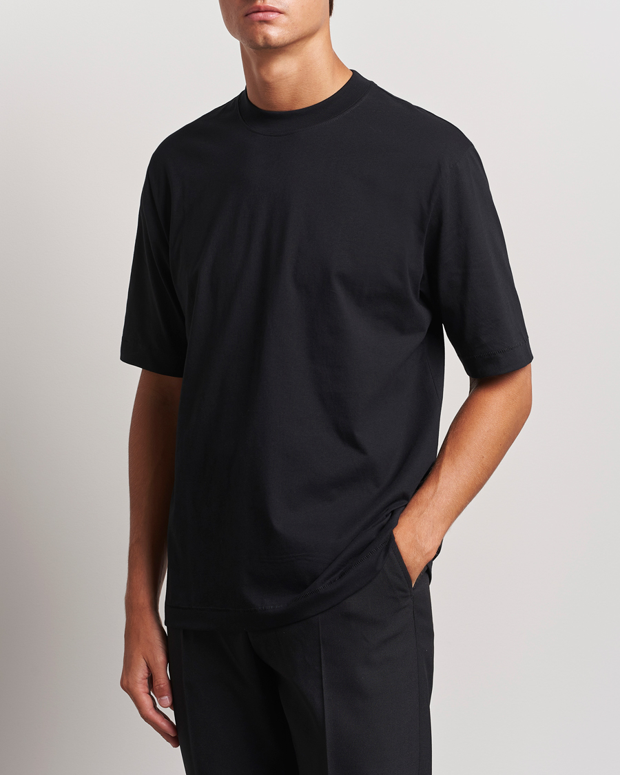 Hombres |  | Filippa K | Mock Neck T-Shirt Black