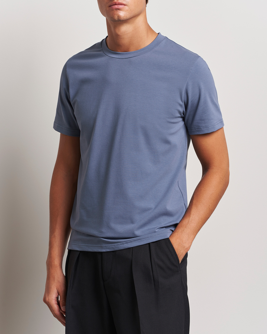 Hombres |  | Filippa K | Soft Lycra T-Shirt Grey Blue