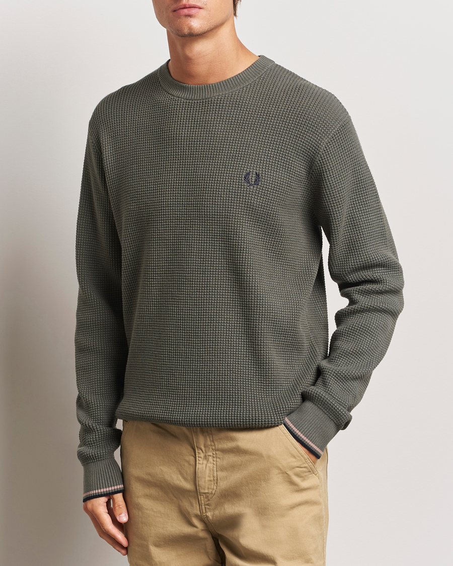 Hombres |  | Fred Perry | Waffle Stitch Jumper Field Green