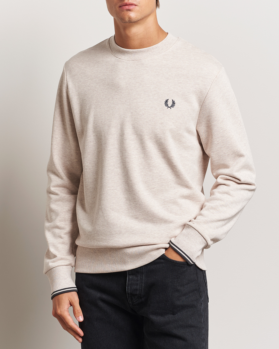 Hombres |  | Fred Perry | Crew Neck Sweatshirt Oatmeal Melange