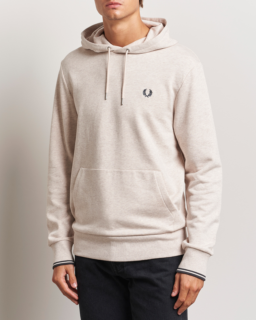 Hombres |  | Fred Perry | Tipped Hoodie Oatmeal Melange