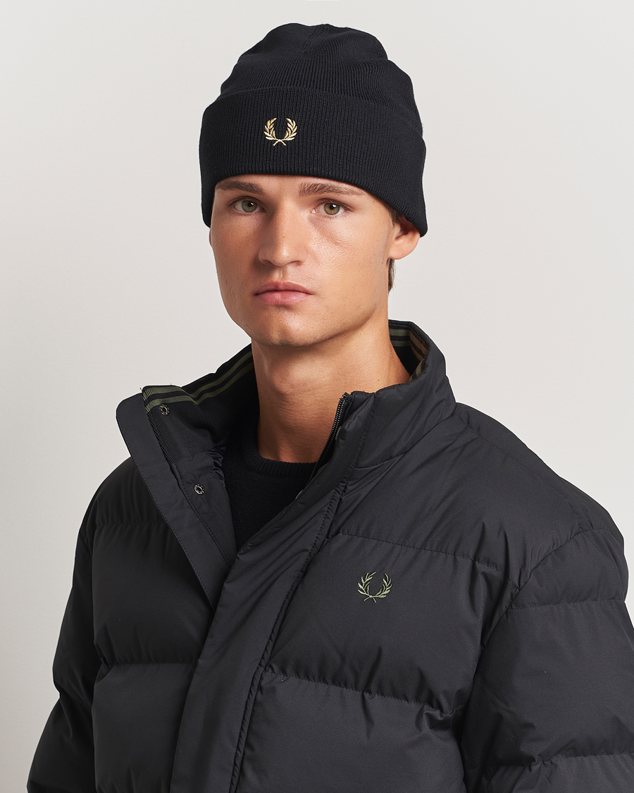 Hombres |  | Fred Perry | Merino Wool Beanie Black