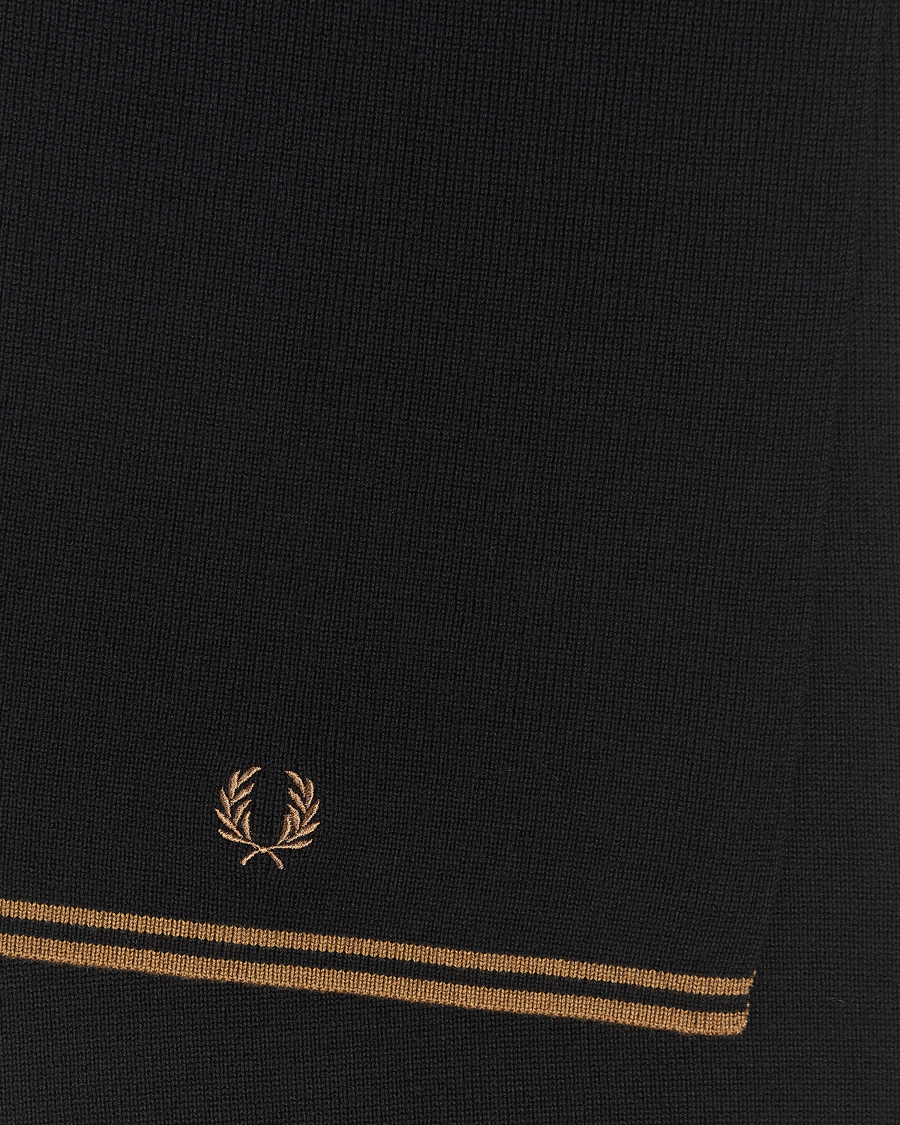 Hombres |  | Fred Perry | Twin Tipped Merino Wool Scarf Black