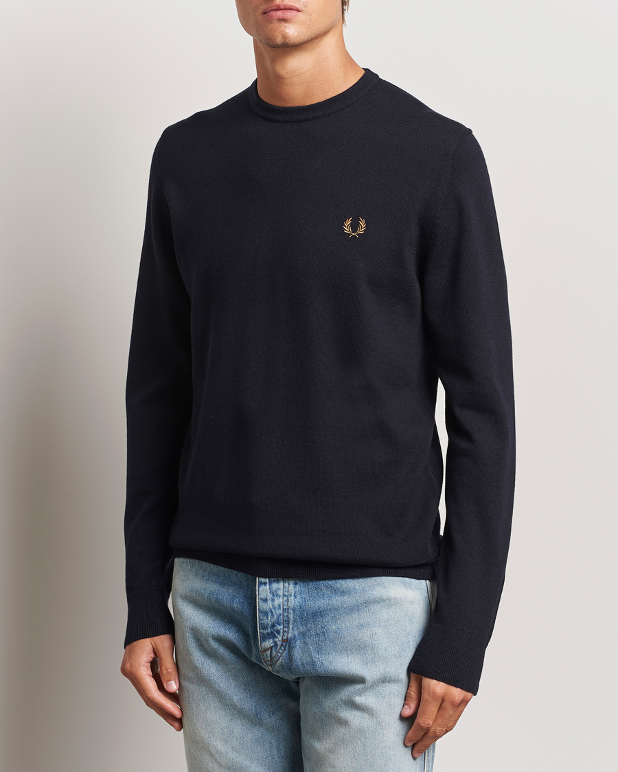 Hombres | Departamentos | Fred Perry | Classic Crew Neck Jumper Navy