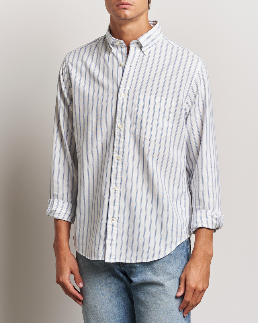 Hombres | Business & Beyond - Casual | GANT | Archive Oxford Stripe Shirt Egg Shell