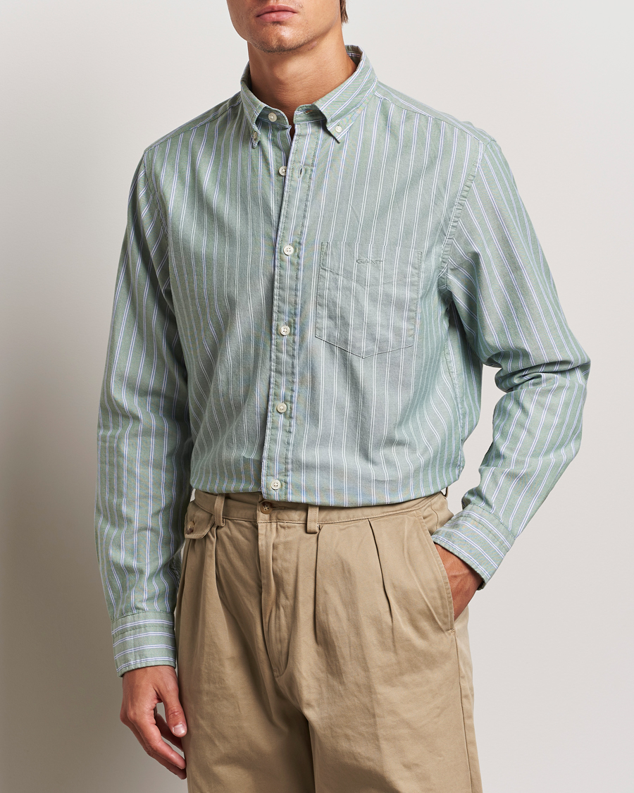 Hombres |  | GANT | Archive Oxford Stripe Shirt Dry Forest