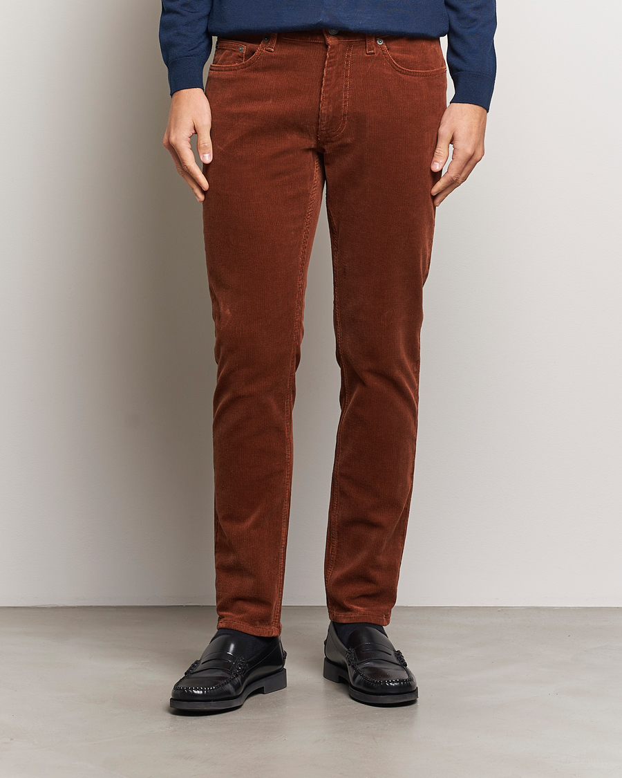 Hombres |  | GANT | Cord 5-Pocket Jeans Chocolate Brown