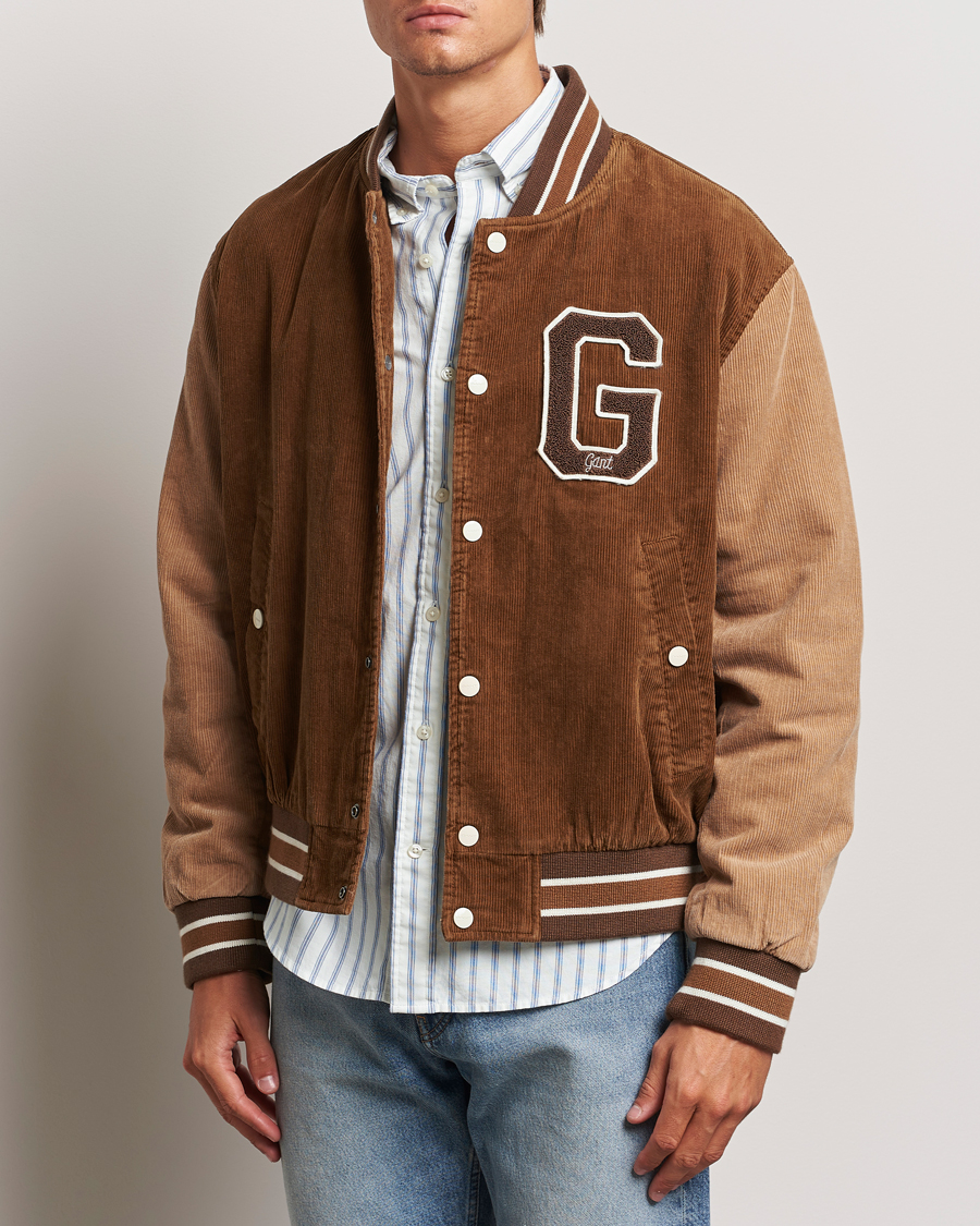 Hombres |  | GANT | Cord Varsity Jacket Cacao Brown