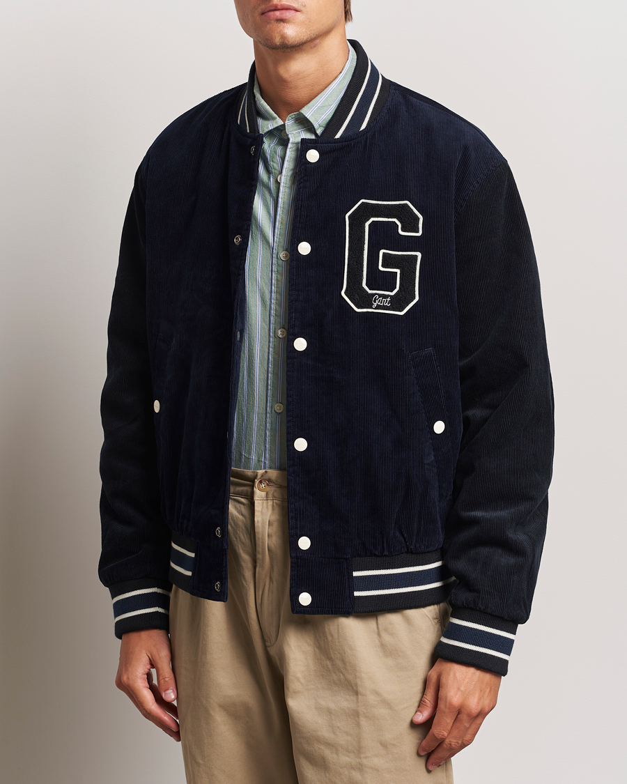 Hombres |  | GANT | Cord Varsity Jacket Evening Blue