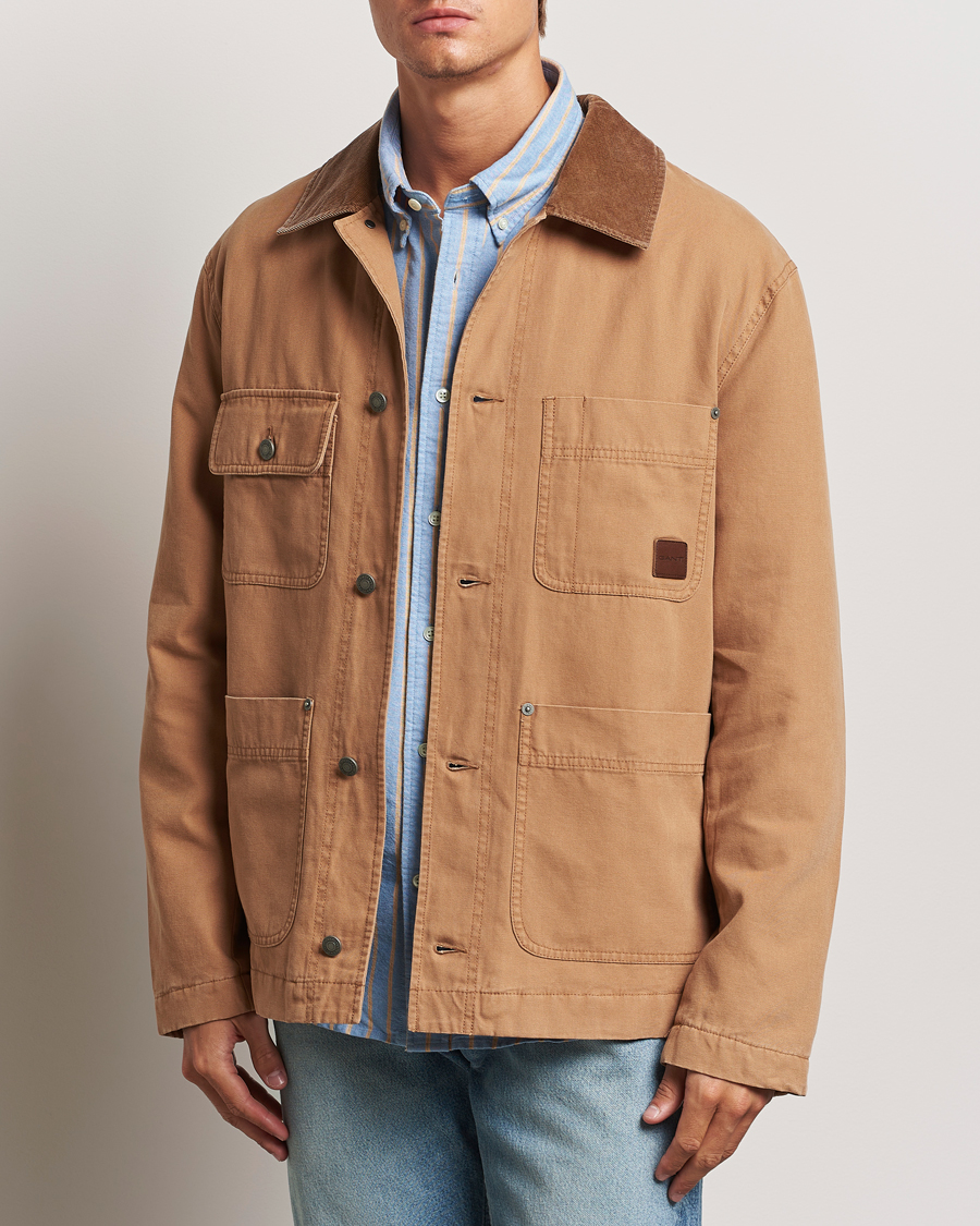 Hombres |  | GANT | Cotton Work Jacket Roasted Walnut