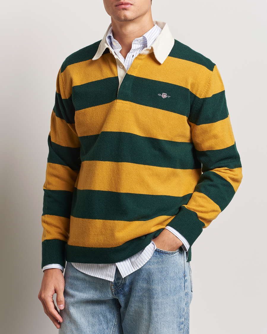 Hombres |  | GANT | Extra Fine Lambswool Striped Rugger Tartan Green