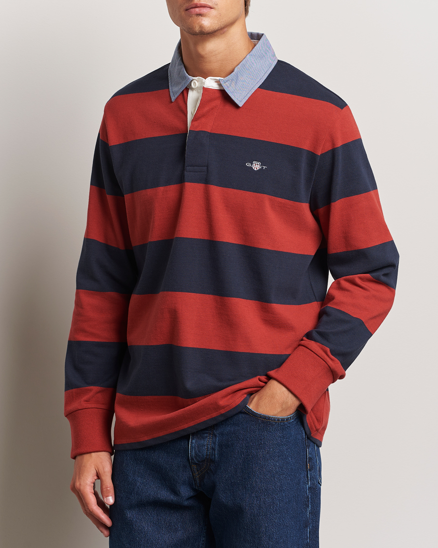 Hombres |  | GANT | Original Barstriped Heavy Rugger Iron Red