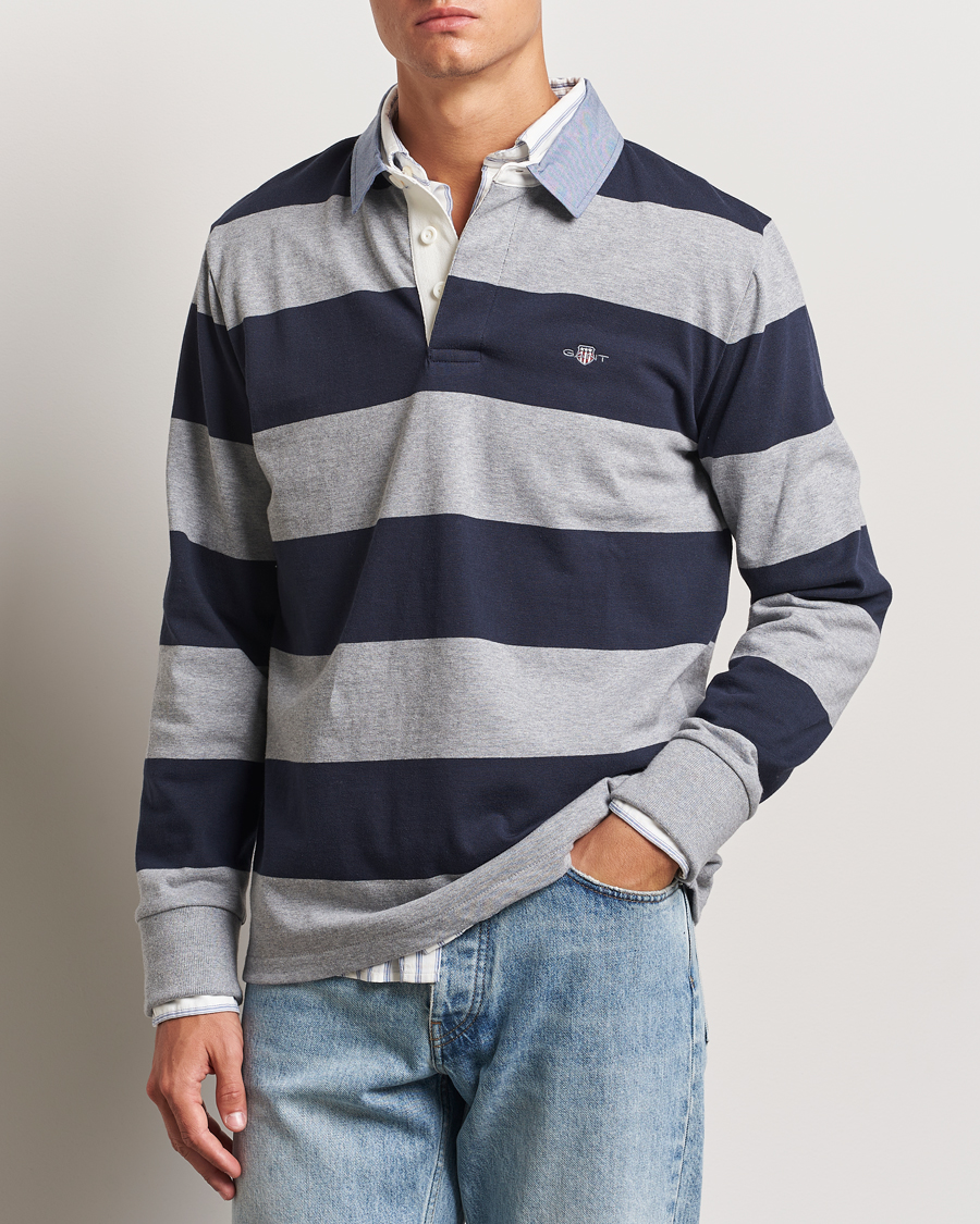 Hombres |  | GANT | Original Barstriped Heavy Rugger Grey Melange