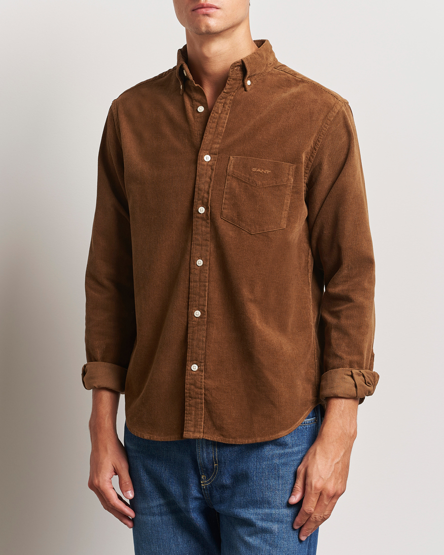 Hombres |  | GANT | Regular Fit Corduroy Shirt Brown Melange