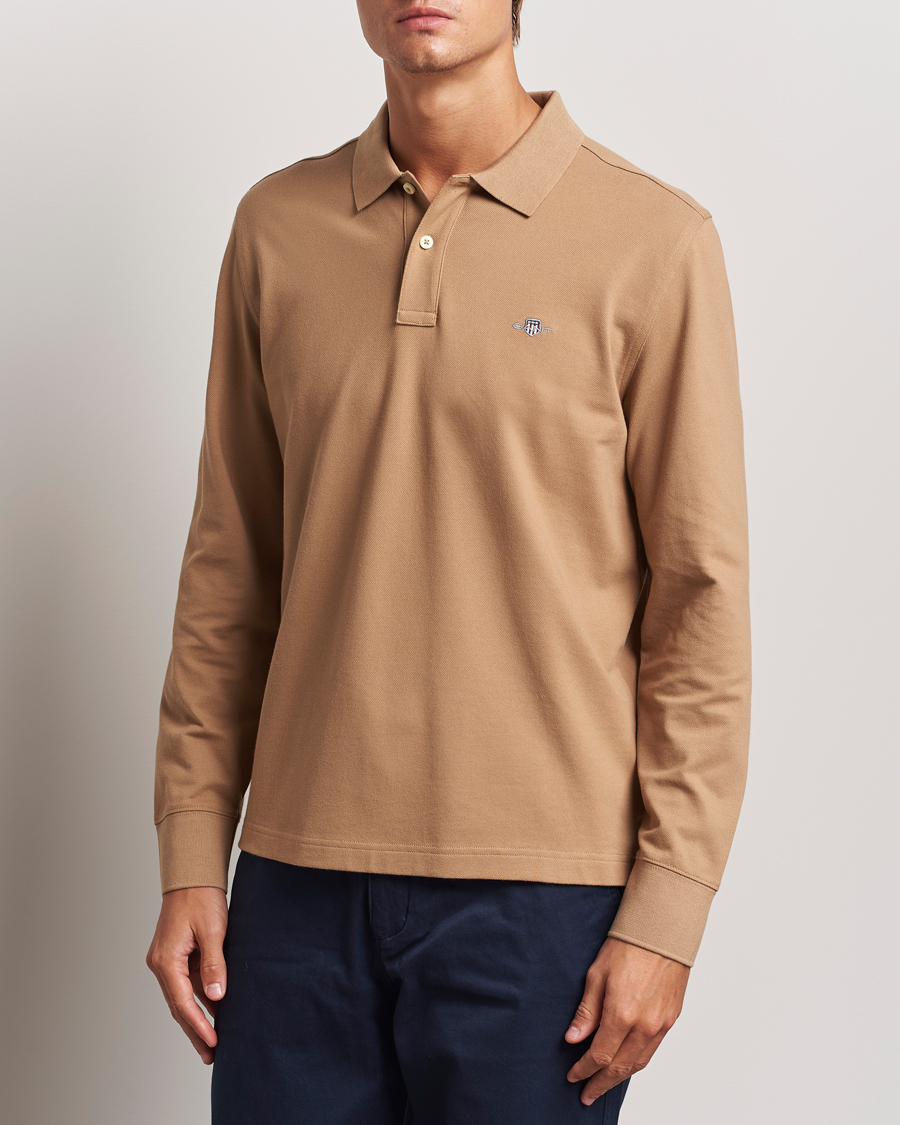 Hombres |  | GANT | Regular Shield Pique Polo Warm Khaki