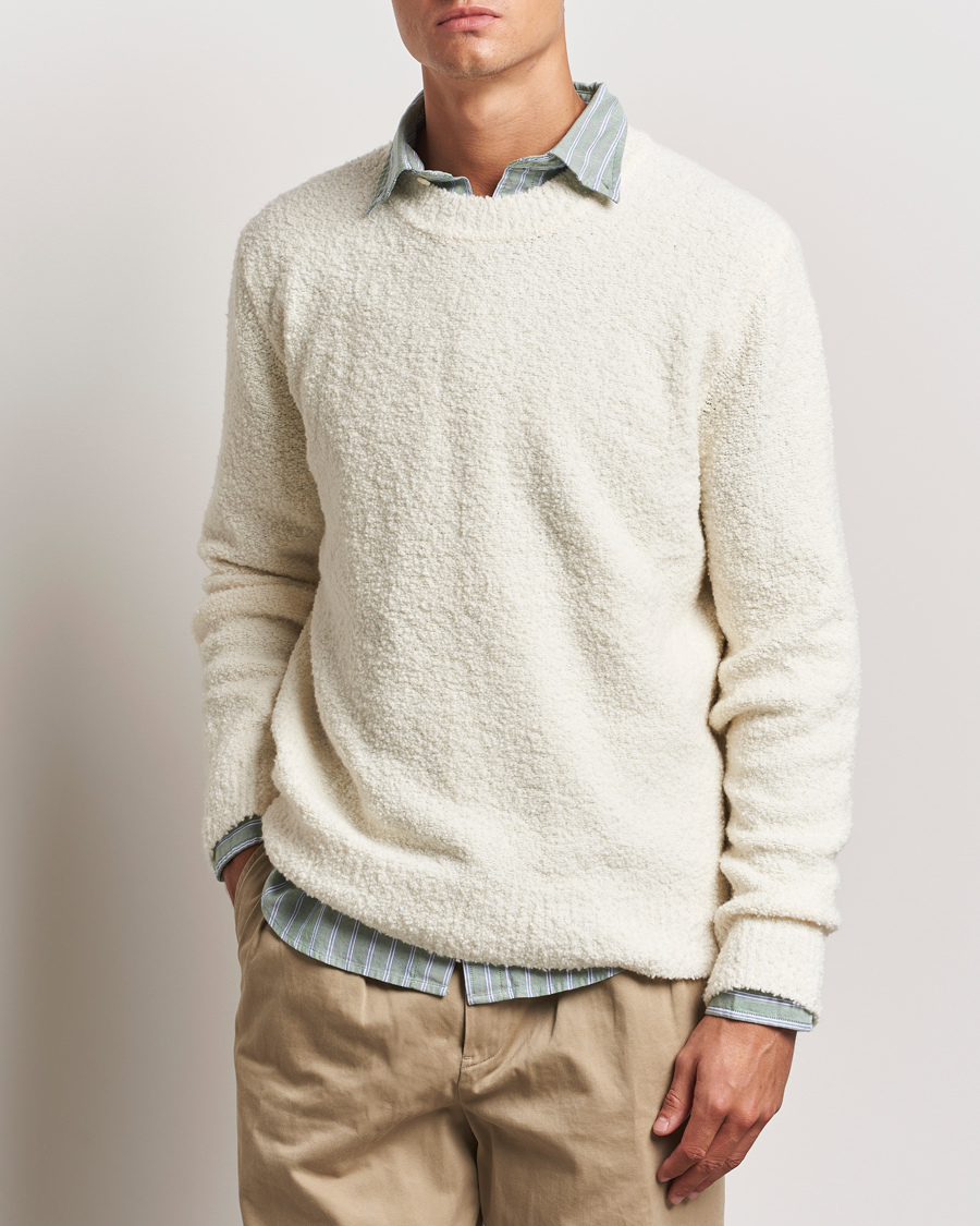 Hombres |  | GANT | Wool Boucle Crew Neck Cream