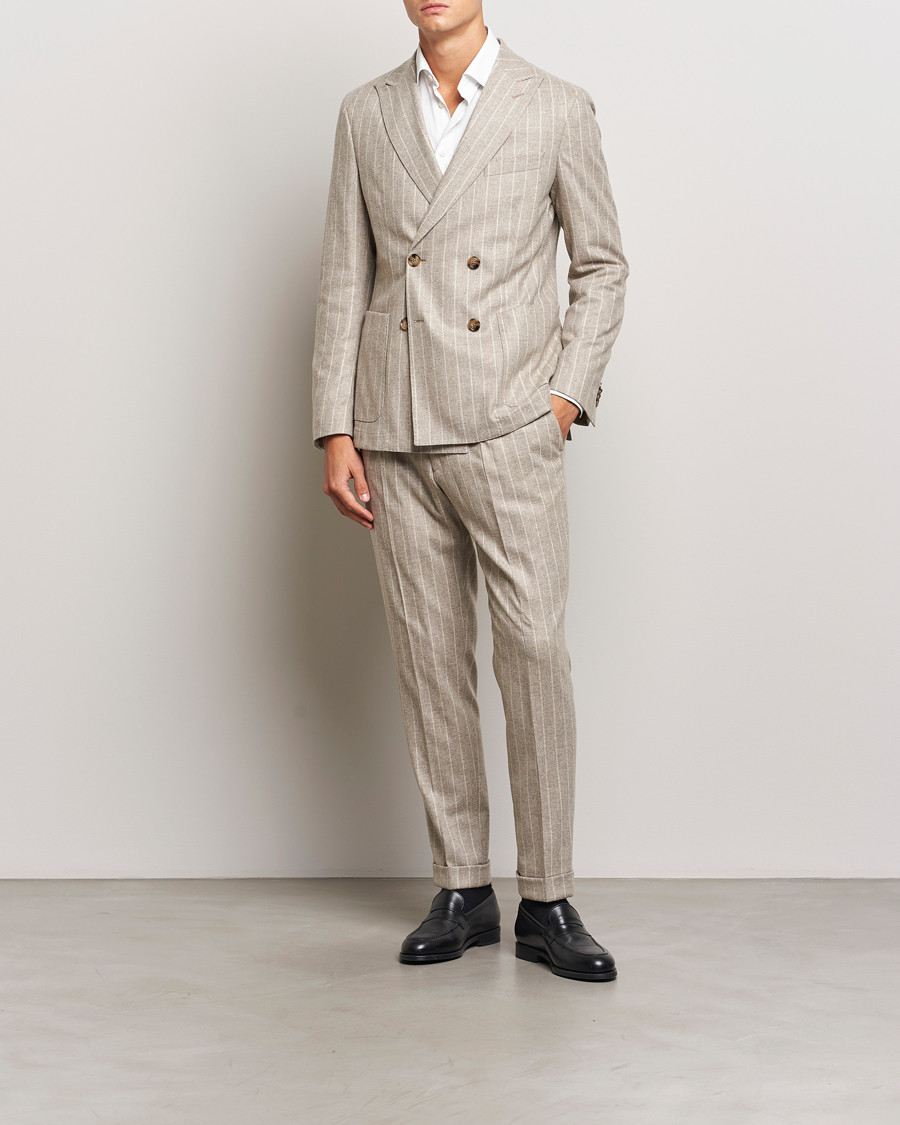 Hombres |  | BOSS BLACK | Hanry Wool Pinstriped Suit Light Beige