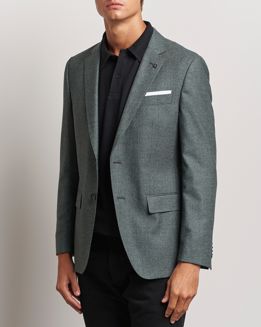 Hombres |  | BOSS BLACK | Hutson Wool Dogtooth Blazer Light Green