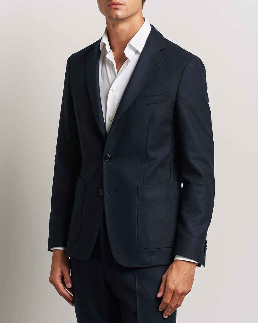 Hombres | Business & Beyond - Formal | BOSS BLACK | Hanry Wool Patch Pocket Blazer Dark Blue