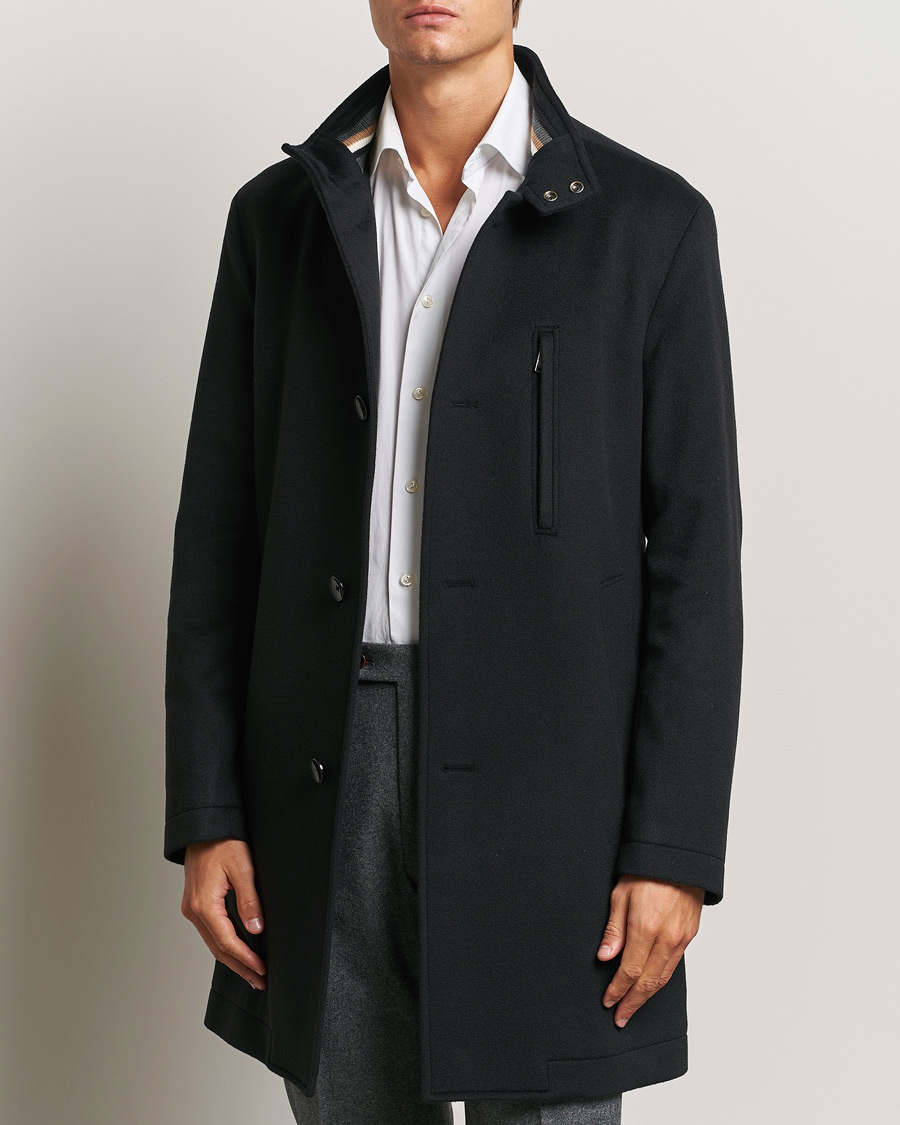 Hombres |  | BOSS BLACK | Hyde Stand Up Collar Coat Black