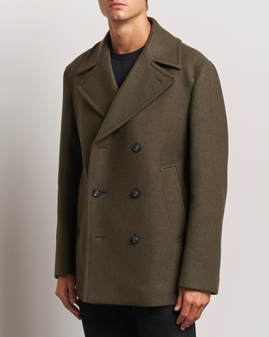 Hombres |  | BOSS BLACK | Clay Wool Peacoat Open Green