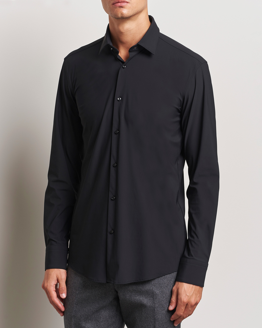 Hombres | Business & Beyond - Formal | BOSS BLACK | Hank 4-Way Stretch Shirt Black