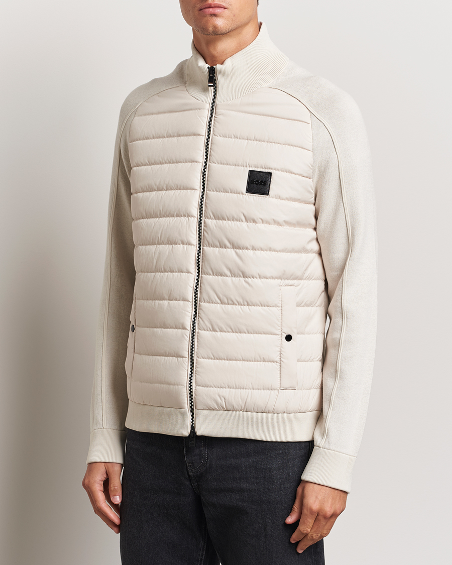 Hombres |  | BOSS BLACK | Esfero Hybrid Full Zip Open White