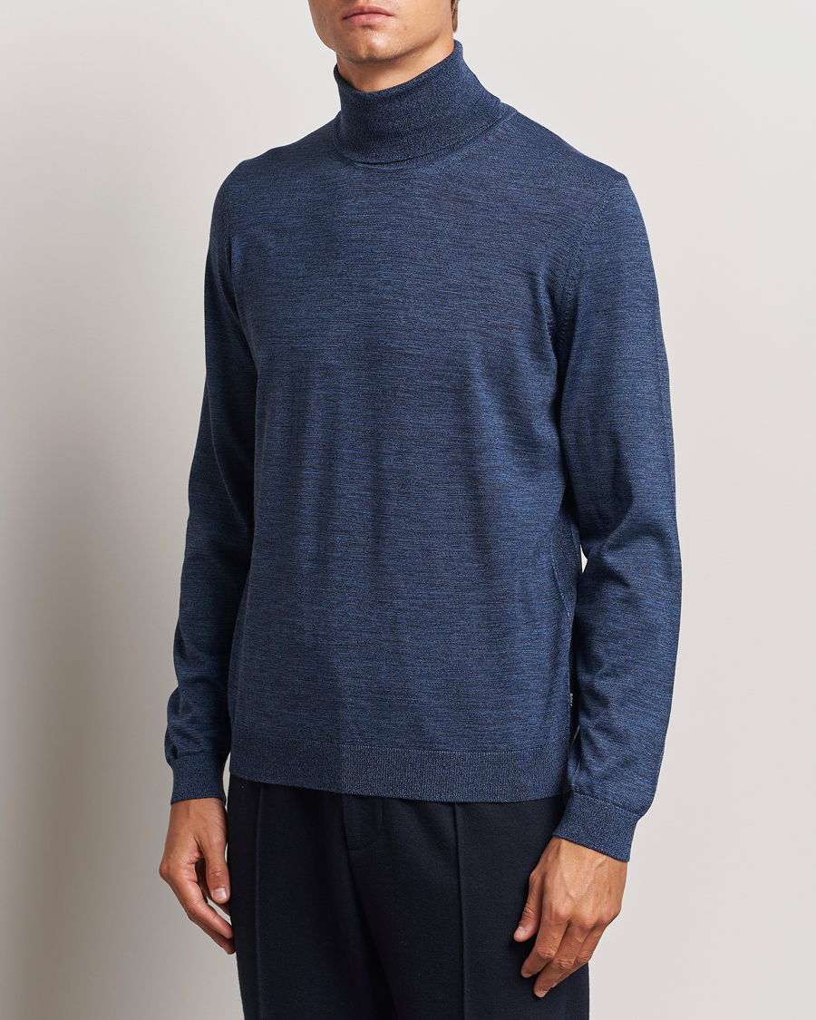 Hombres | Business & Beyond - Formal | BOSS BLACK | Musso Merino Knitted Polo Bright Blue