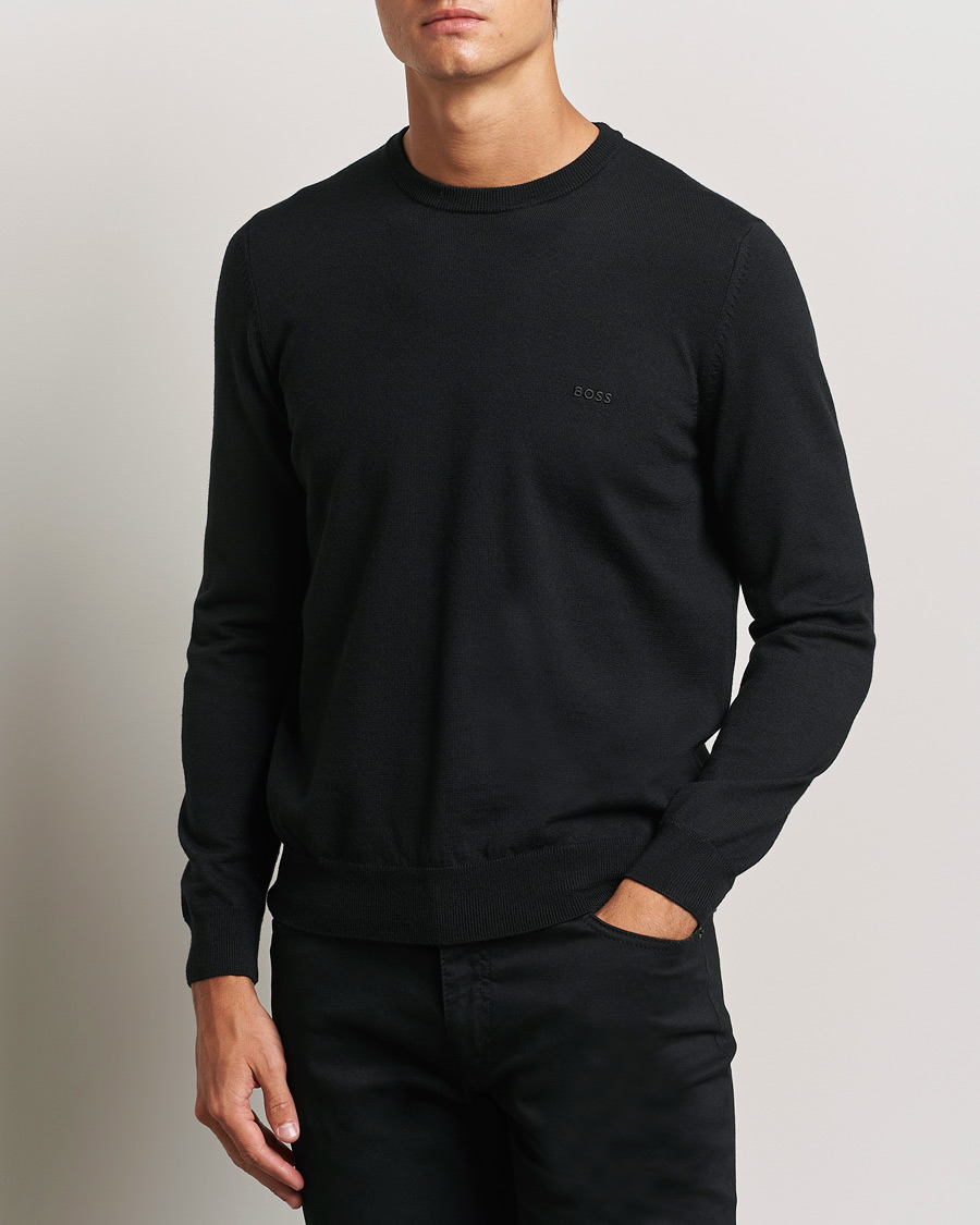 Hombres |  | BOSS BLACK | Botto Merino Knitted Pullover Black