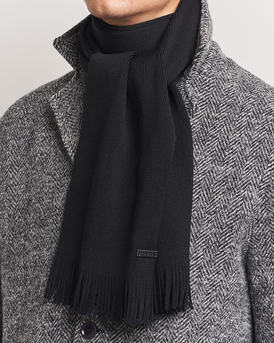 Hombres |  | BOSS BLACK | Albas Wool Scarf Black