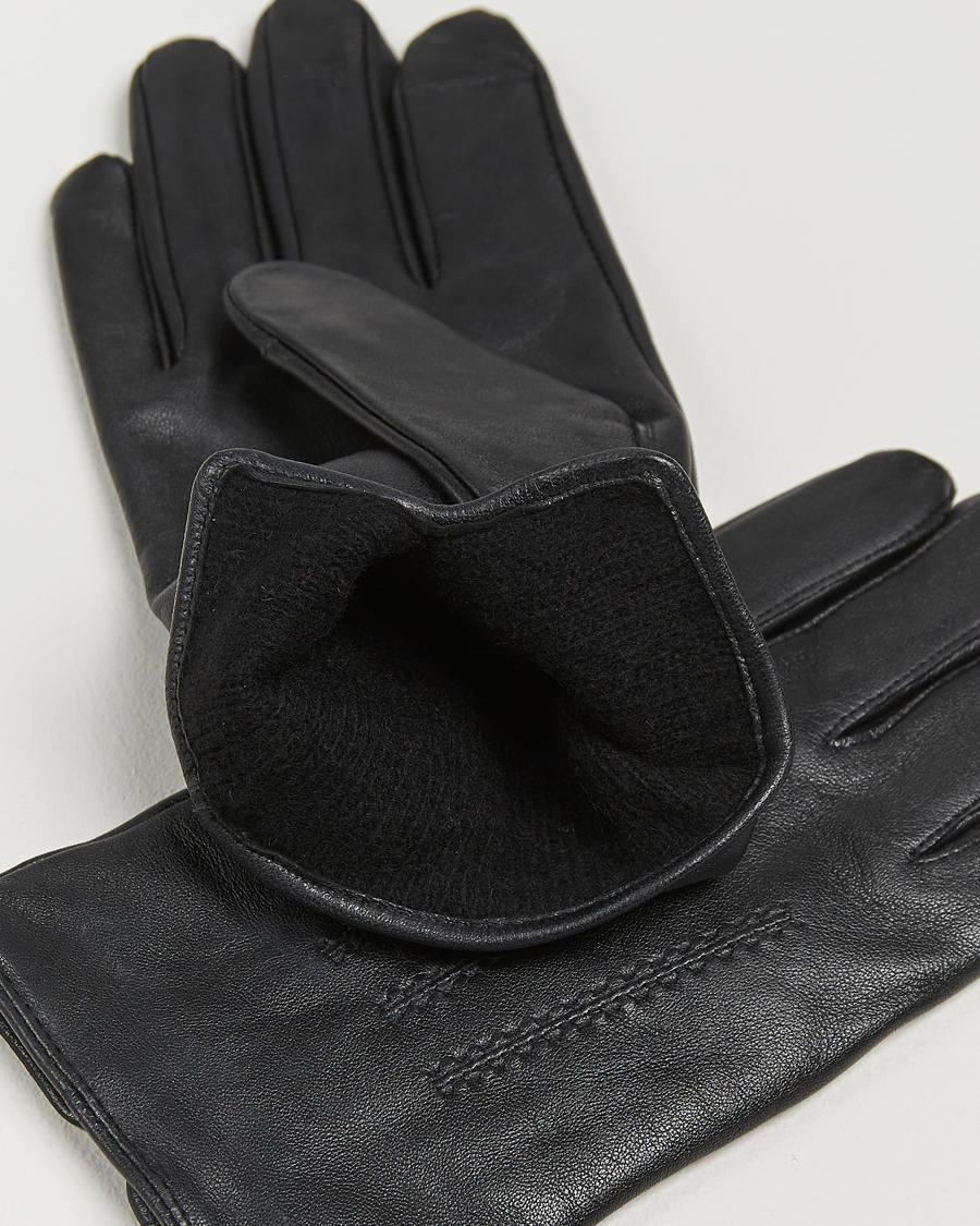 Hombres |  | BOSS BLACK | Hainz Leather Gloves Black