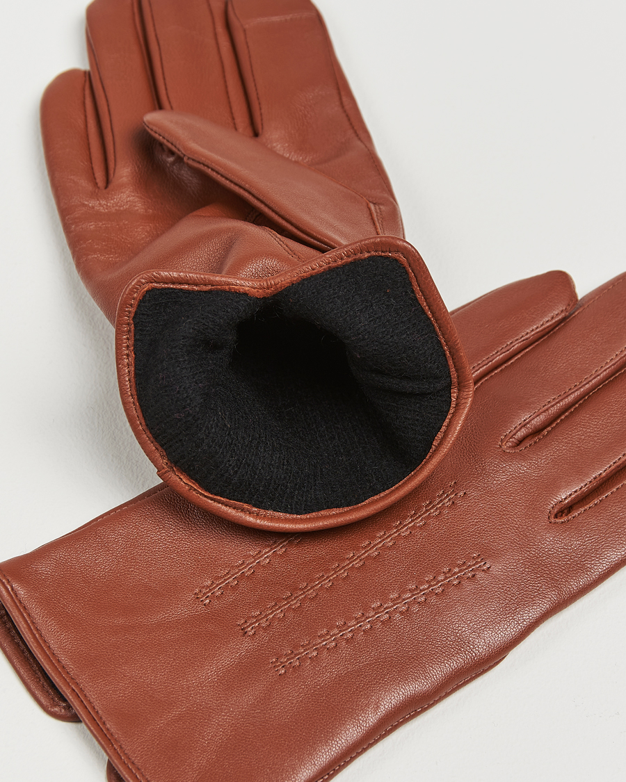 Hombres |  | BOSS BLACK | Hainz Leather Gloves Medium Brown