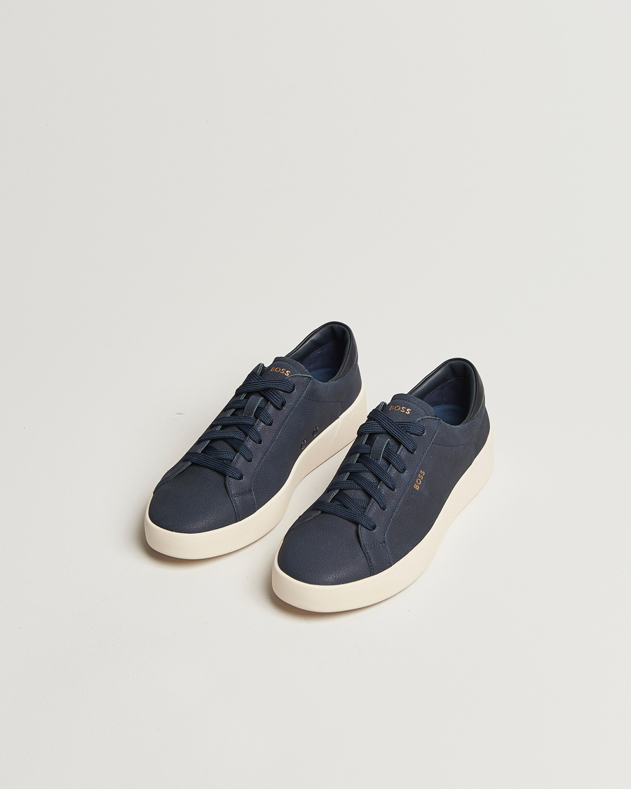 Hombres | Zapatillas | BOSS BLACK | Belwar Leather Sneaker Dark Blue