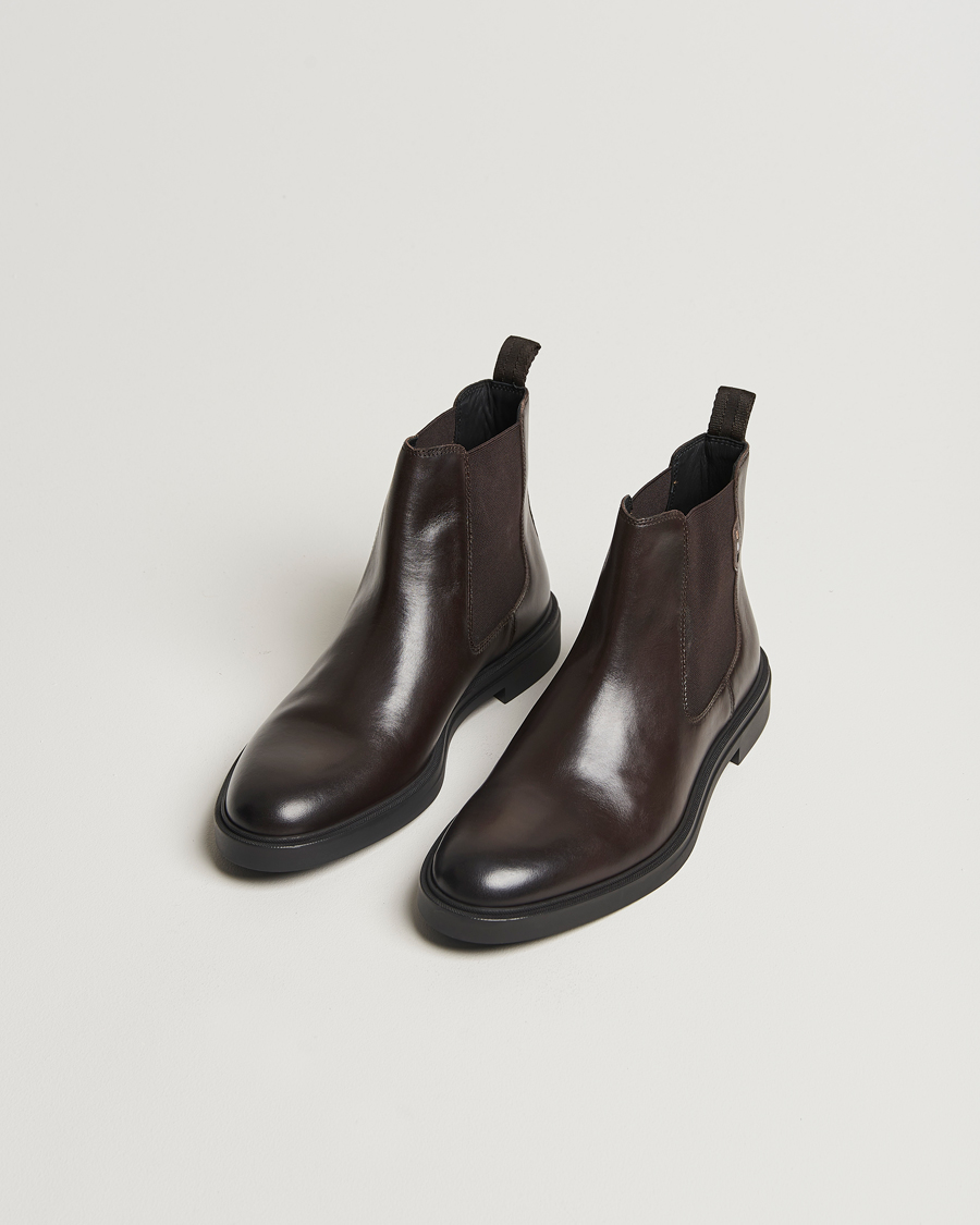 Hombres | Botas de invierno | BOSS BLACK | Calev Leather Chelsea Boot Dark Brown