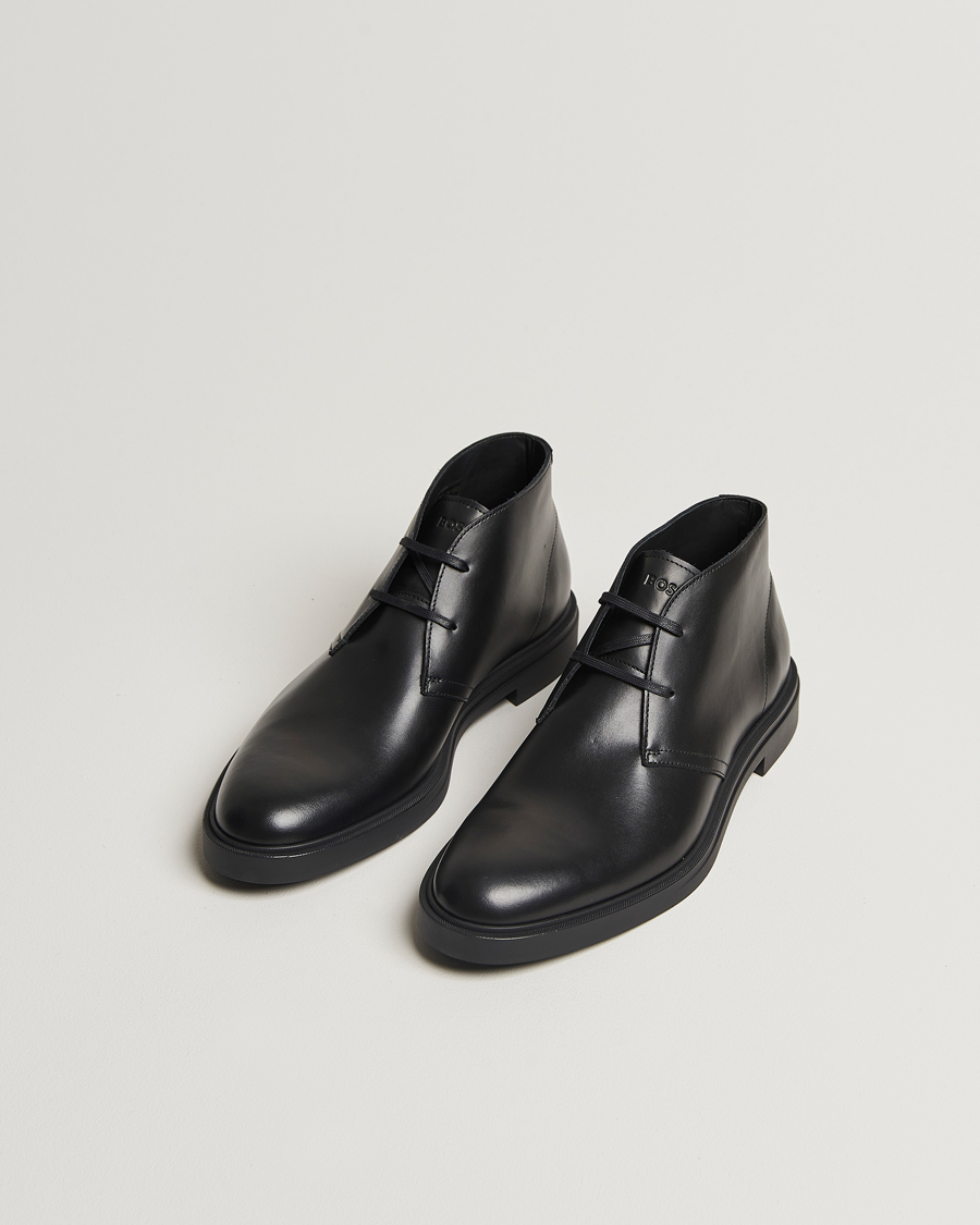 Hombres |  | BOSS BLACK | Calev Leather Chukka Boot Black