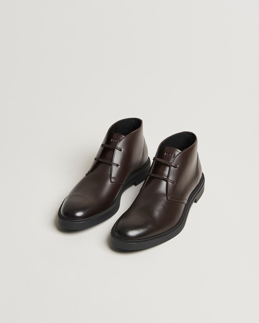 Hombres | Botines Chukka | BOSS BLACK | Calev Leather Chukka Boot Dark Brown