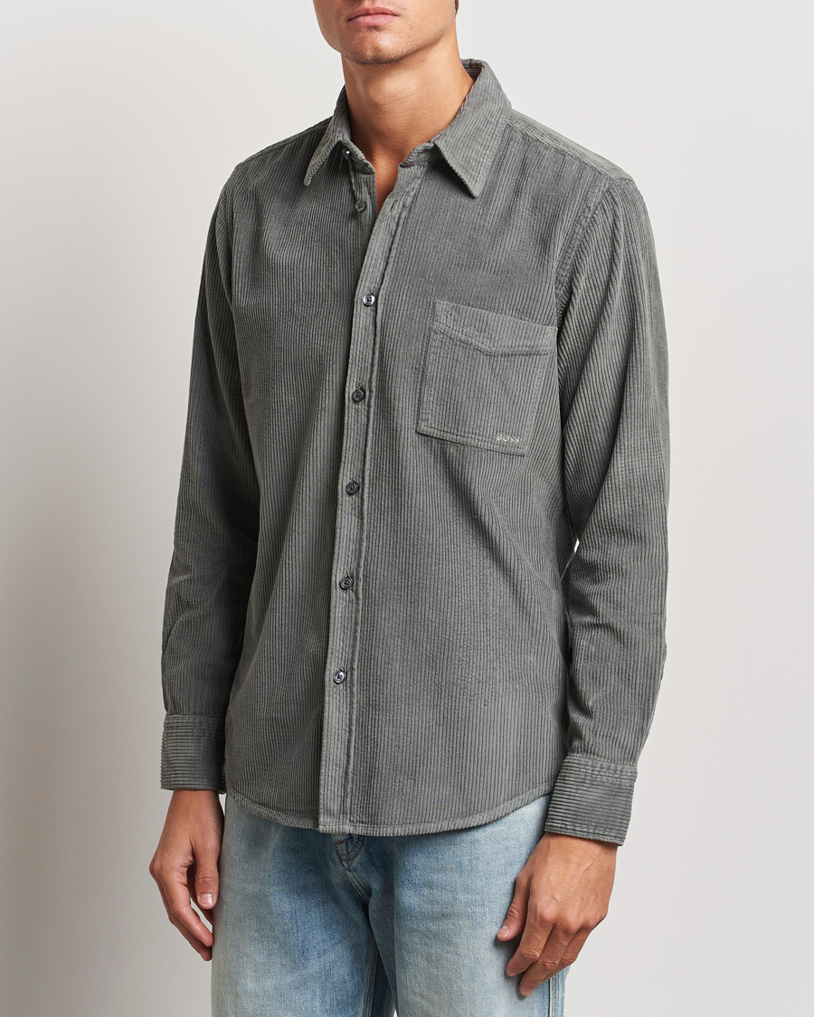 Hombres |  | BOSS ORANGE | Relegant Corduroy Shirt Open Grey