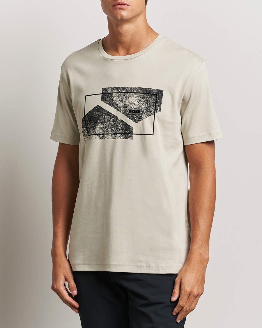 Hombres |  | BOSS GREEN | Graphic Crew Neck T-Shirt Light Beige