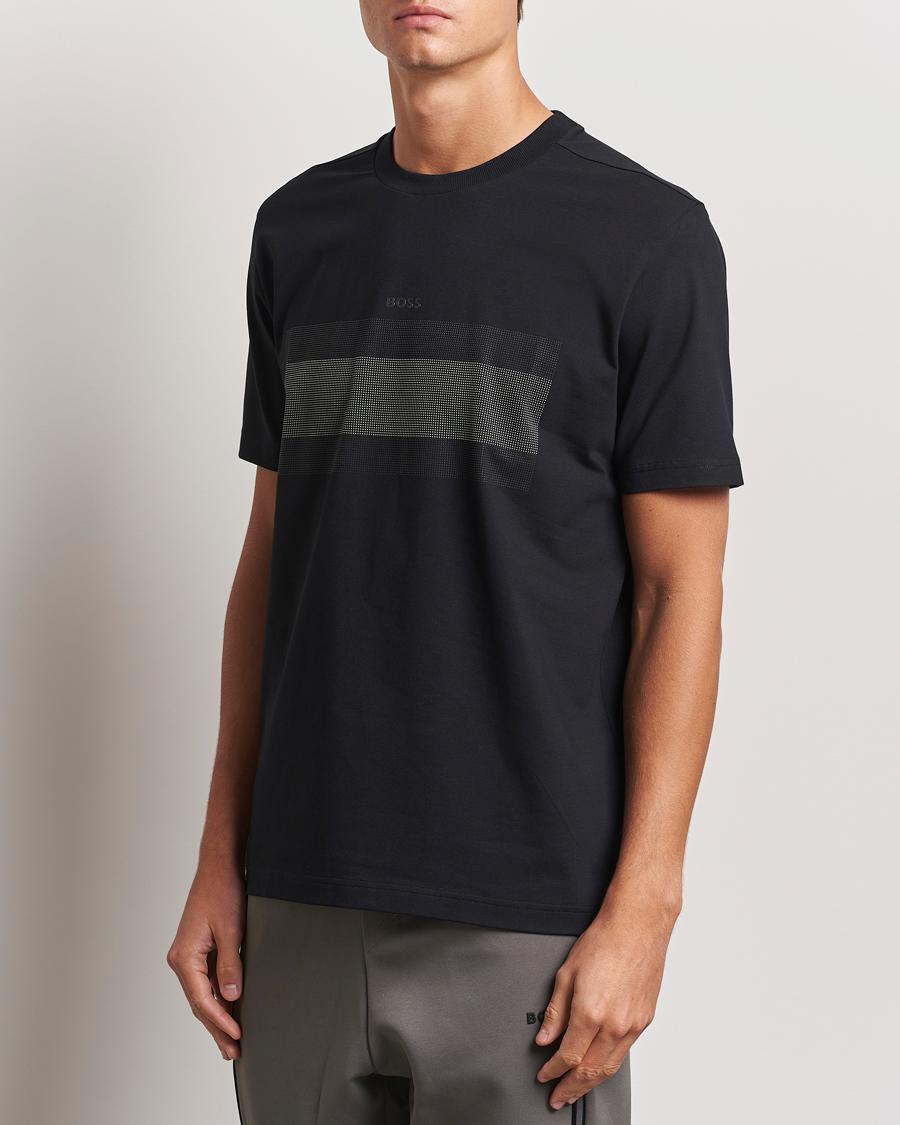 Hombres |  | BOSS GREEN | Graphic Crew Neck T-Shirt Black