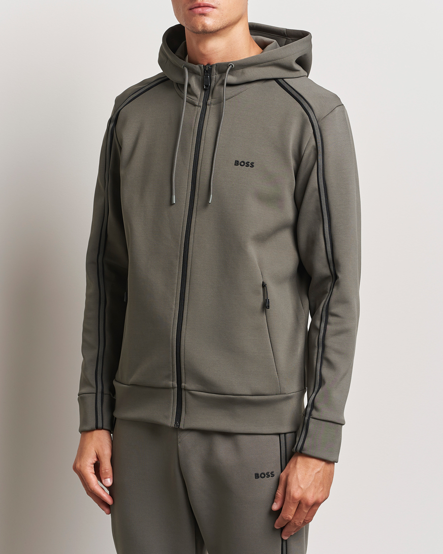 Hombres |  | BOSS GREEN | Saggy Full Zip Hoodie Light Grey